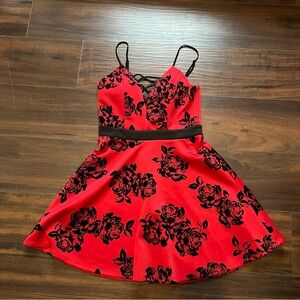Red floral dress size 9